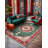 Otto Burgundy Green Beige Oriental Machine Printed Cotton Polyester Area Rug-744038324