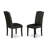 3 Piece Kitchen Table Set Contains a Round Dining Table with Pedestal and 2 Black Faux Leather Parson Dining Room Chairs, Black-244019844-179405368-199626238