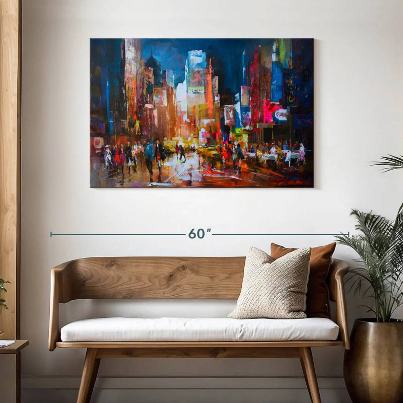 Ravi à New York, H 30 po x l 45 po