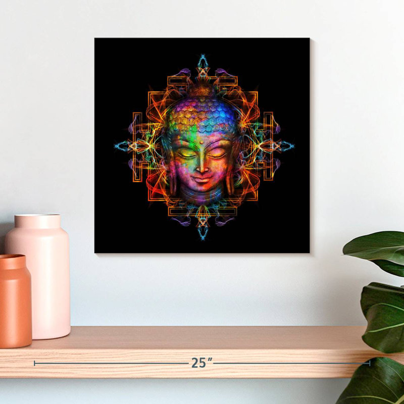 Bouddha géométrique coloré Leisha, H 16 po x l 16 po