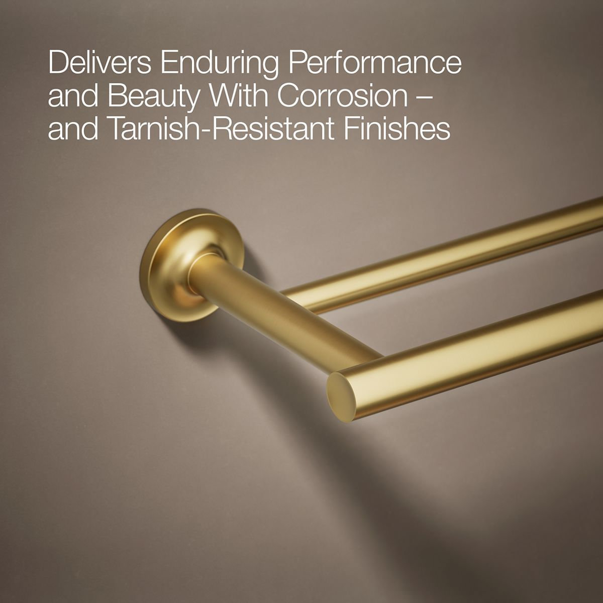 Purist Double 24" Wall Mounted Towel Bar, Vibrant Brushed Moderne Brass