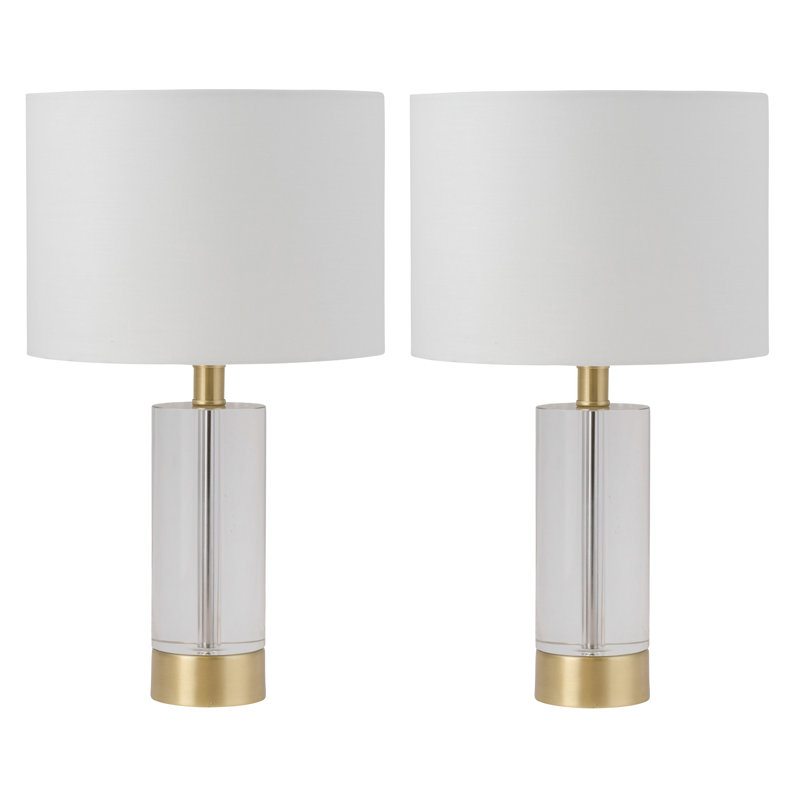 Cisco Crystal Table Lamp, Satin Brass
