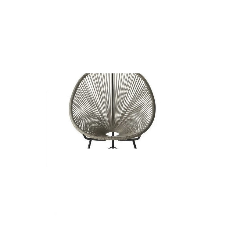 Chaise Acapulco, Gris clair / cadre noir