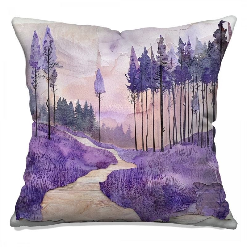 Coussins Lavande Forest Path, 14 x 14 inches