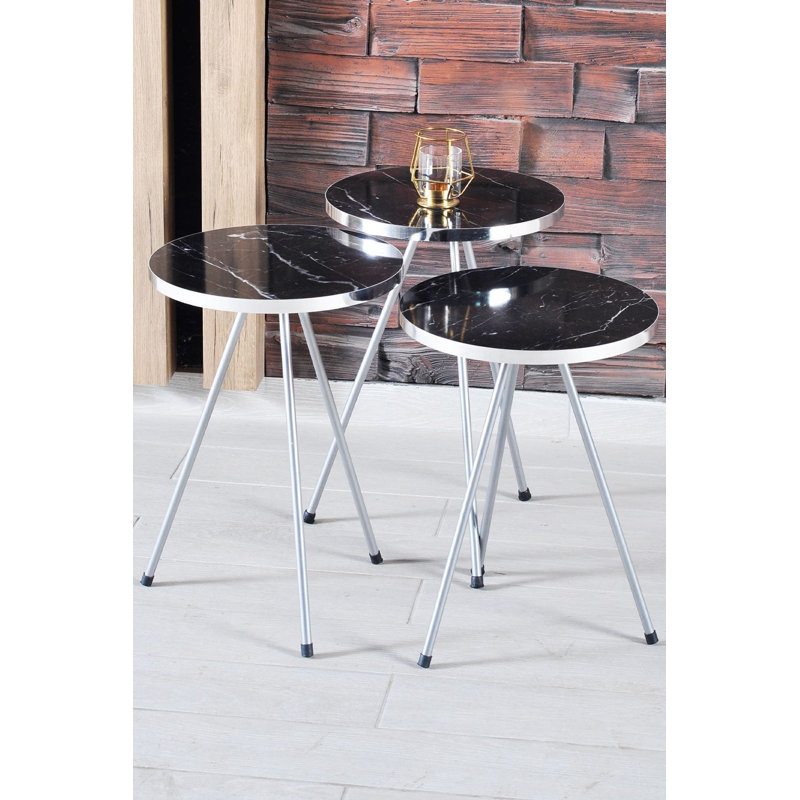 Bushraa 14cm Console Table, Black Marble