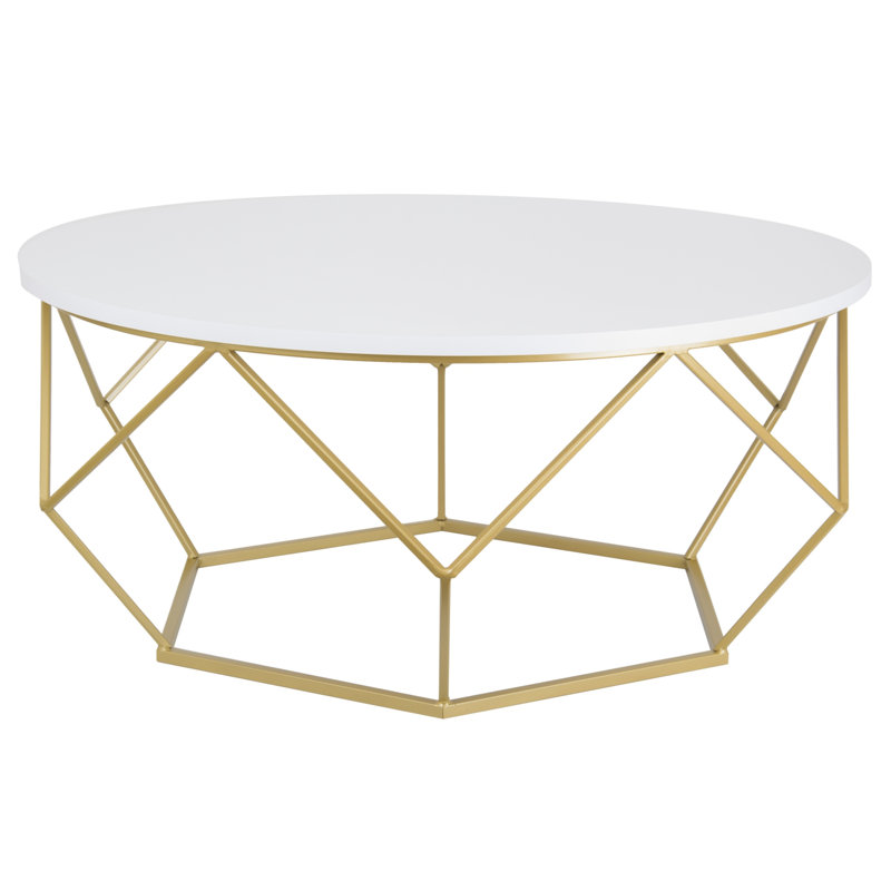 Frame Coffee Table, Gold, White