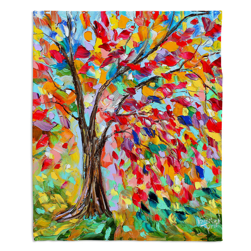 Couverture poésie d'un arbre, l 68 po x L 80 po