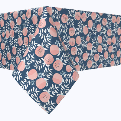 Square Tablecloth, 100% Cotton, 52X52", Peaches Design