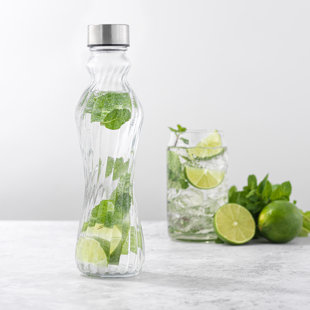  Chef's Star Drinking Bottles, 18 oz Reusable Clear Glass Bottles,  Smoothie, Juice Glass Water Bottles, Stainless Steel Leak Proof Caps, Wide  Mouth, Sleeve and Cleaning Brush, Pack of 3 : Home
