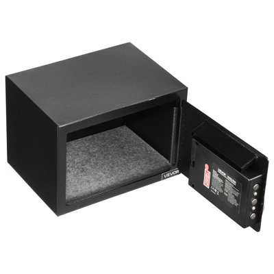 0.6 Cubic Feet Drop Safe, Drop Slot Safe Box with Password and Turn Knob, Heavy Duty Compact Cash Depository Box with a Front Lock Slot for Cash, Bank Slips, Jewelry, Documents, Bills, Black