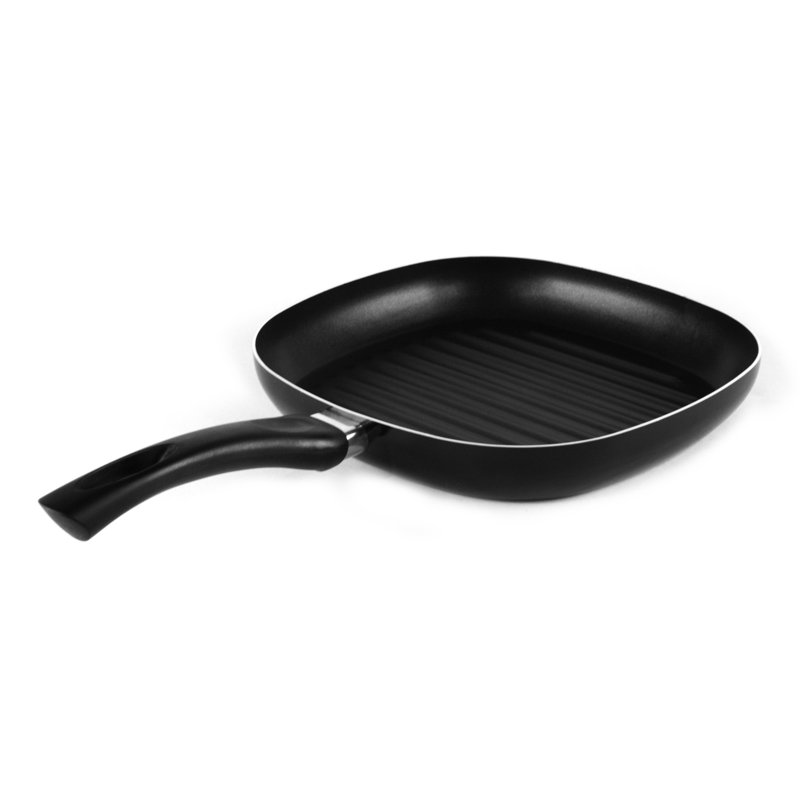 Gourmet Chef 10'' Black Non-Stick Aluminum Grill Pan