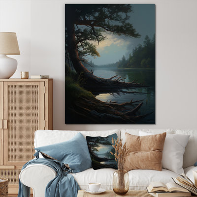 «Mysterious Misty Morning At Lake Fallen Tree», reproduction sur toile