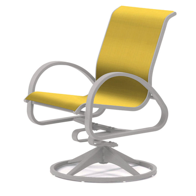 Aruba 1 Outdoor Dining Armchair, Textured Black, Yellow 43D