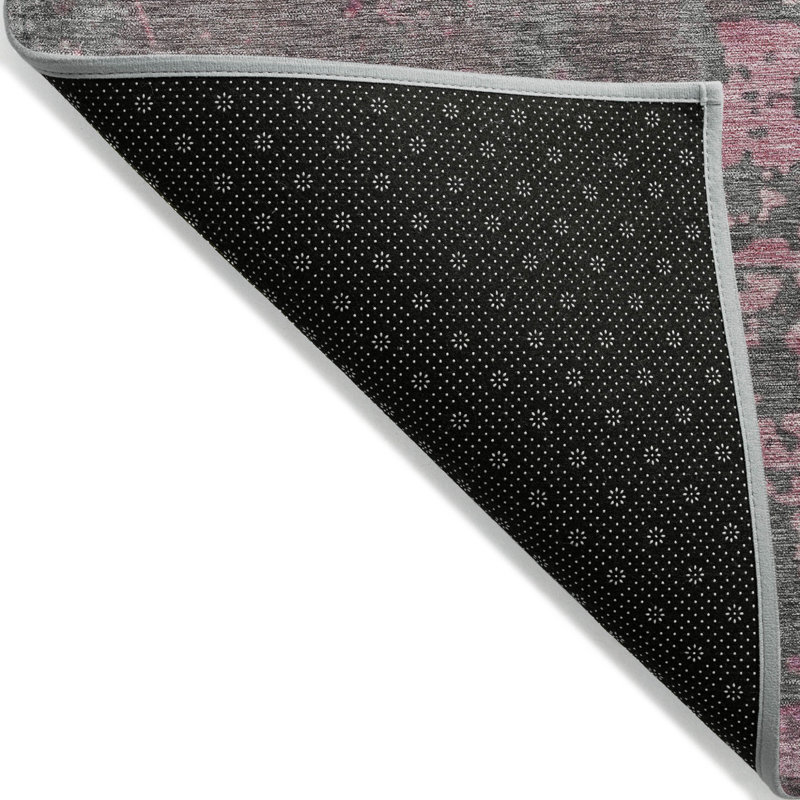 Tapis d'extérieur lavable gris et mauve Fabre 10 pi x 14 pi Fabre