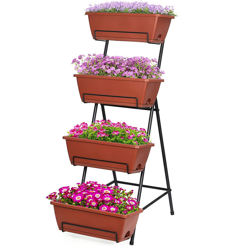 Ninos Vertical Garden, Red, 42.5" H x 17" W x 19" D