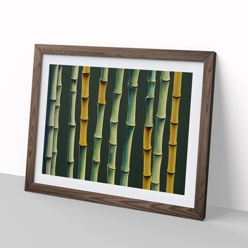 Inspirational Bamboo Forest - Framed Print, 25cm H x 34cm W x 2cm D, Walnut