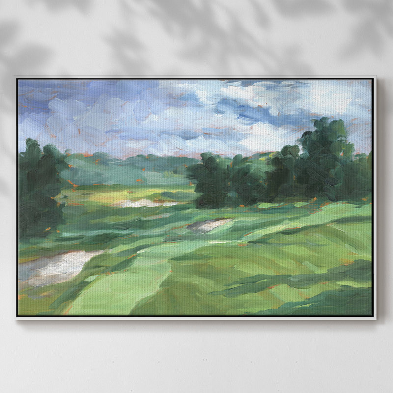 Golf Course Study IV, reproduction d'art sur toile, H 27 po x l 41 po x P 2 po, Blanc