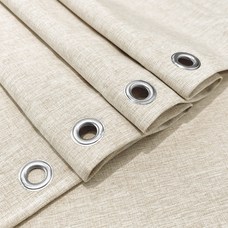 Linen Textured Shower Curtain and Hooks Set, Cream