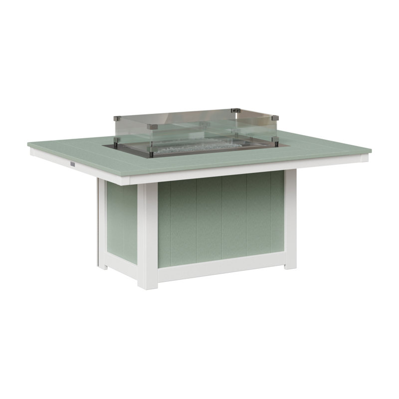 Foyer de table rectangulaire Berlin Gardens Donoma, Dessus écume de mer avec base blanche
