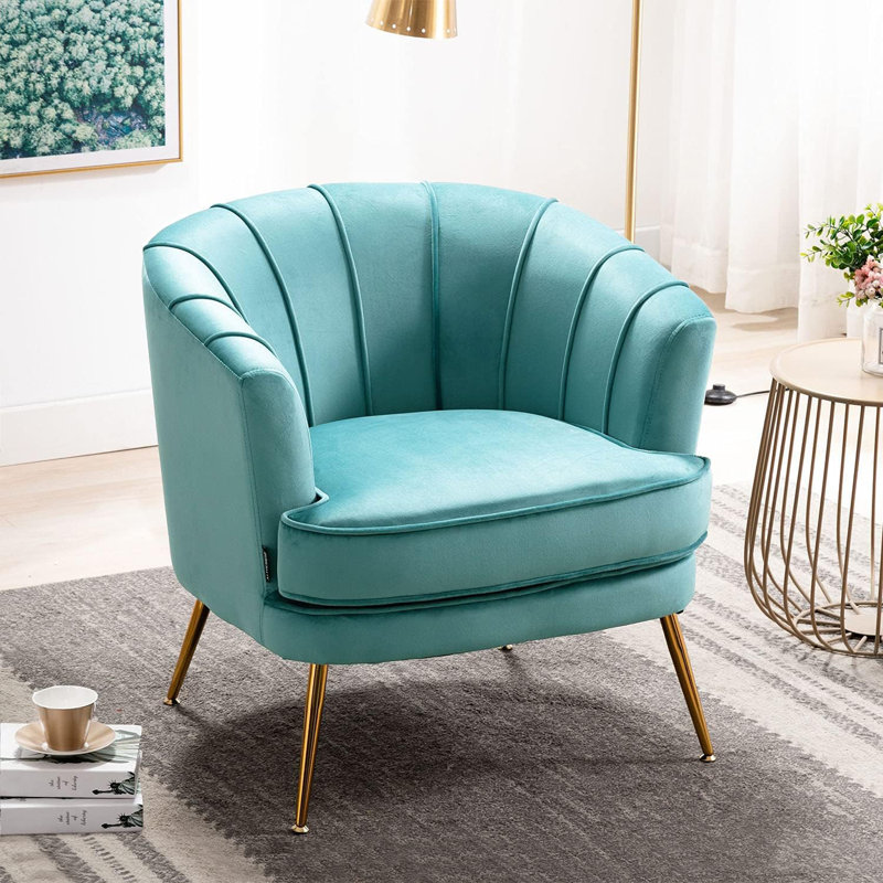 Latulip Velvet Armchair, Teal Velvet