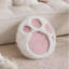 Coussin de 17,7 po avec patte de chat mignon, coussin de forme ronde en forme de chat, coussin de sol doux, coussin décoratif rose pour canapé-lit, salon, chambre à coucher