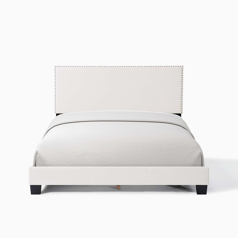 Lit plateforme tapissier Luma, Complète, Beige