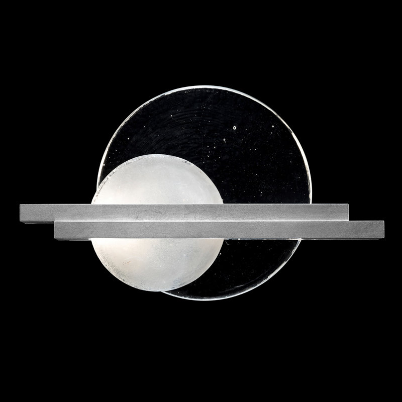 Selene Wrought Iron LED Flush Mounted Sconce, Silver