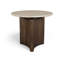 Table de salle à manger en travertin et bois de manguier 36 po Pietra-127658257