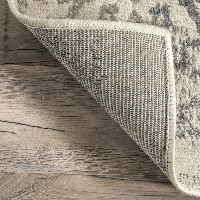 Simons Oriental Power Loom Performance Gray/Beige/Cream Rug, Runner 2'6" x 10'
