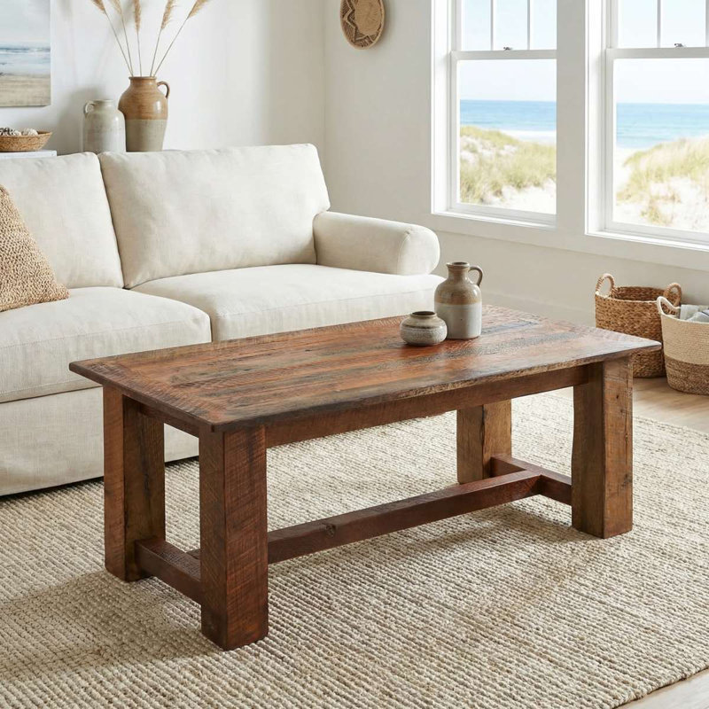 Fireside Lodge Barnwood Rectangle Coffee Table - 60" x 24" - Standard, 18" H x 60" L x 24" W