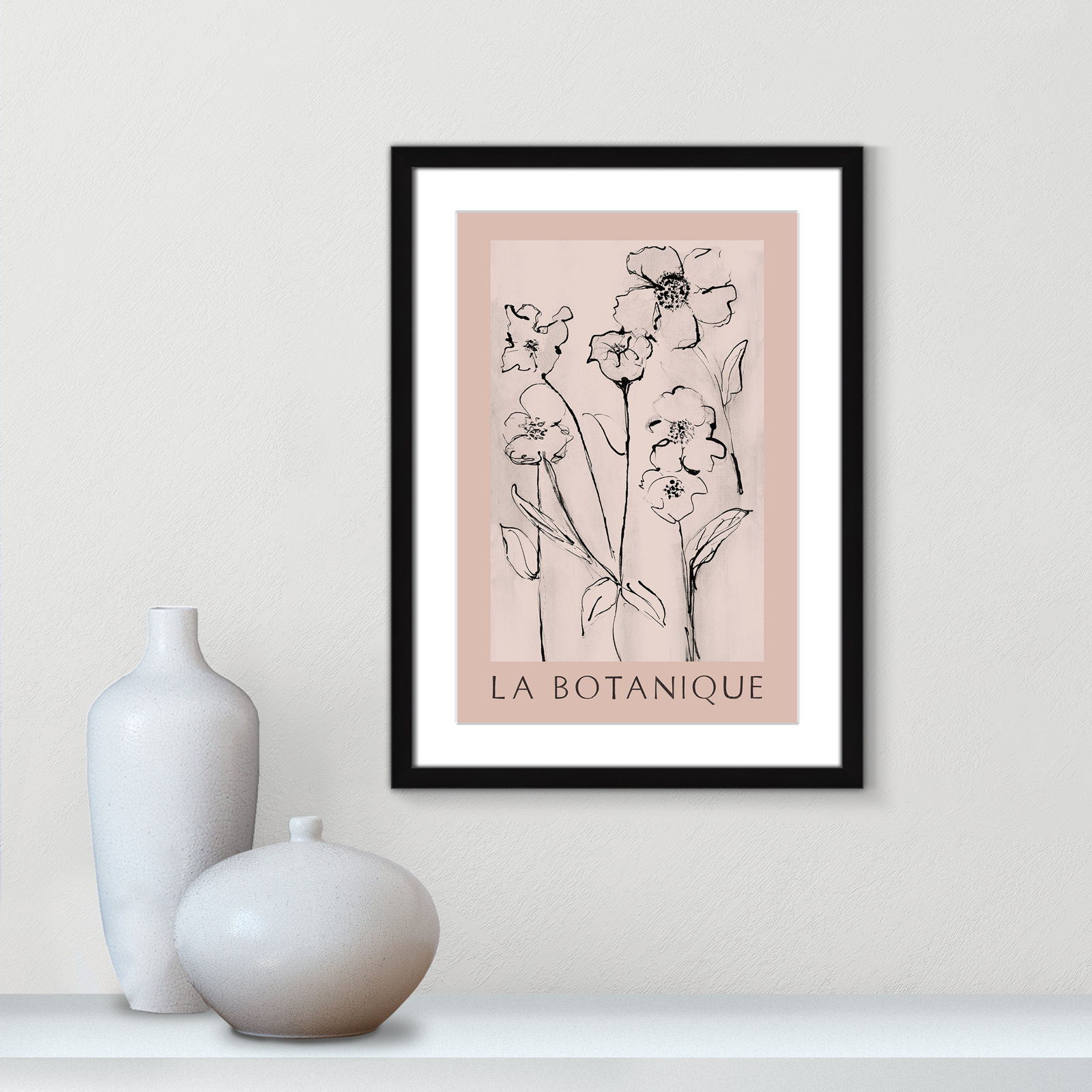 Botanical Poster Collection "La Botanique" Print by Susan Jill, Black Single Picture Frame, Yes, 23" H x 17" W x 1.25" D
