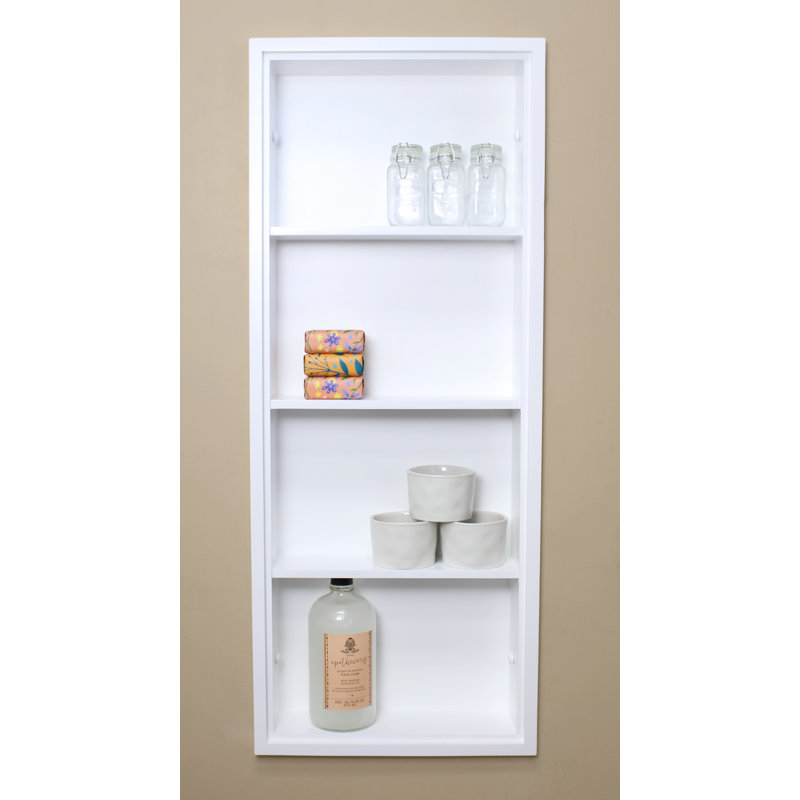 14X36 Sloane Recessed Wall Niche With Plain Back And Three Shelves, White