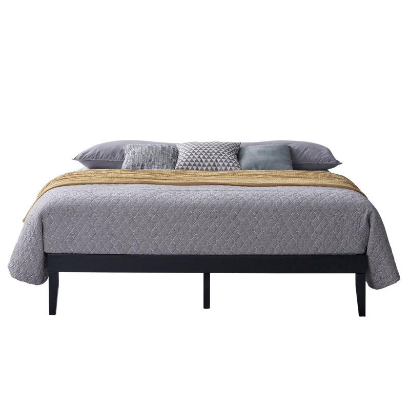 Lit plateforme en bois massif Artee, Double, Noir