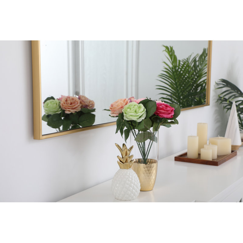 Miroir mural Sabine, 60 po x 24 po, Laiton