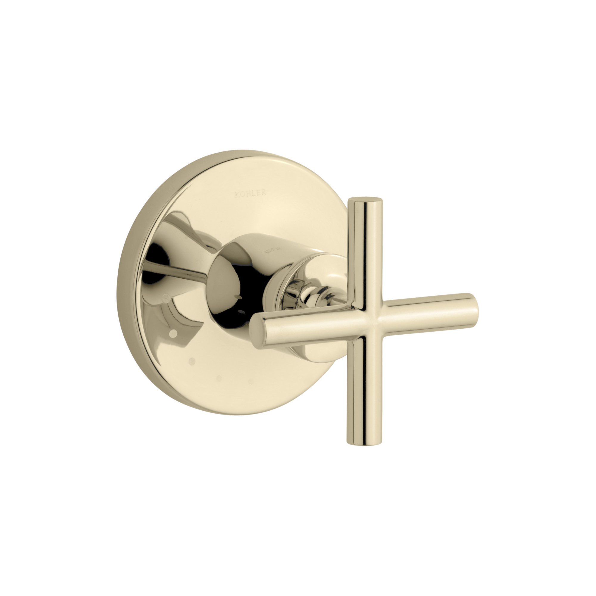 Purist Valve Trim with Cross Handle for Volume Control Valve, Vibrant French Gold