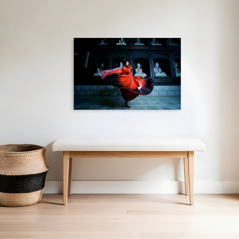 «Dramatic Temple Dance», art dramatique élégant et serein, H 24 po x l 36 po