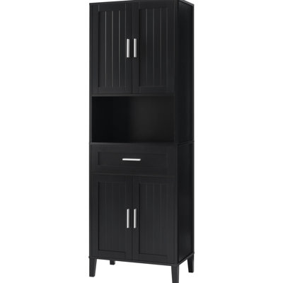 Tall Freestanding Bathroom Cabinet 70.9" - 1 Drawer, 4 Soft-Close Doors, 2 Adjustable Shelves, Water- Finish, Quiet Operation Flexible Storage