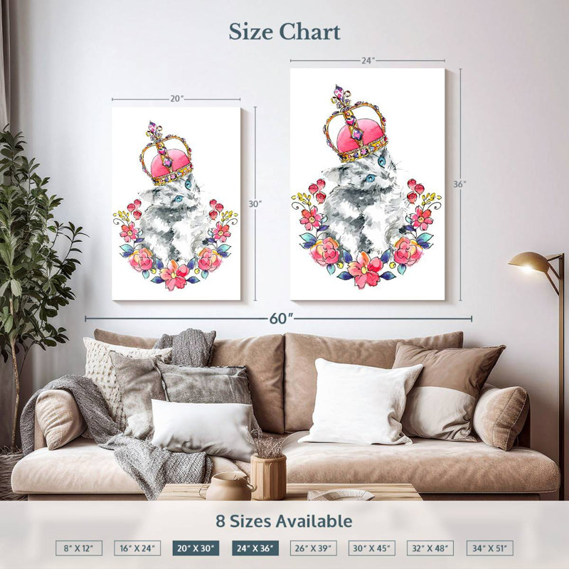 Chat royal Brampt, H 36 po x l 24 po