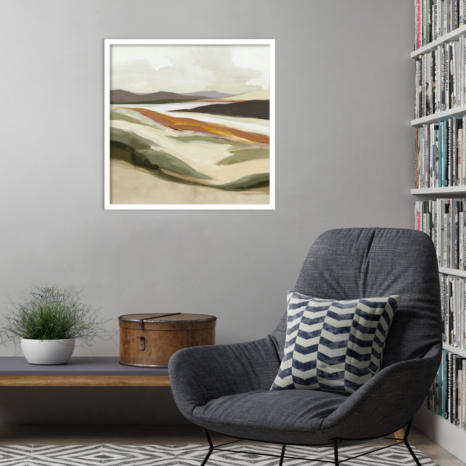 Fast Land Print by Jacob q, White, 25" H x 25" W