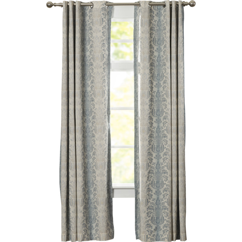 Curtain Single Panel, 52" W x 84" L, Smokey Blue