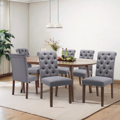 Chaises de salle à manger en bois touffeté Gerrilyn