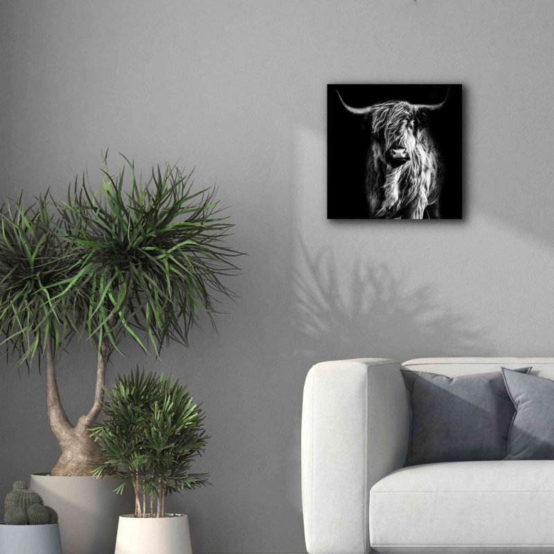 Union Rustic «Hippy Highland Cow» par Epic Portfolio, estampe numérique sur toile, H 18 po x l 18 po x P 0,75 po