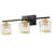 24'' 3 Light  Black Gold Dimmable Vanity Light With Crystal Shade 