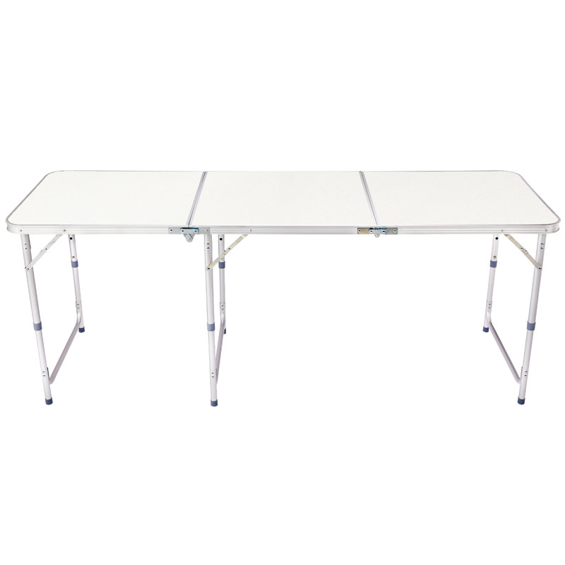 Table pliante en alliage d'aluminium 6 pi blanc