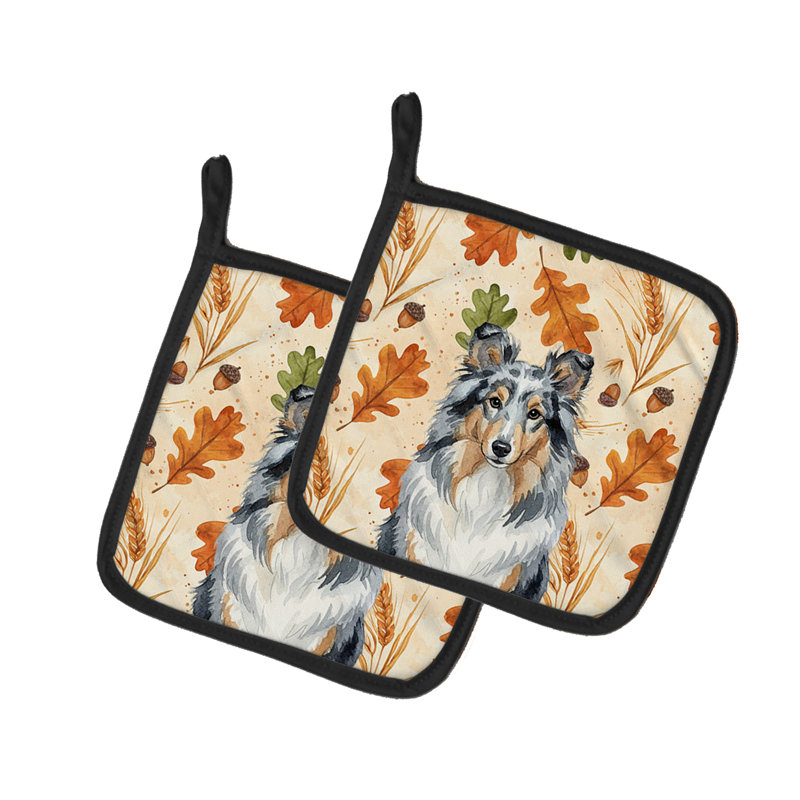 Paire de supports à casseroles Blue Merle Sheltie Heirloom