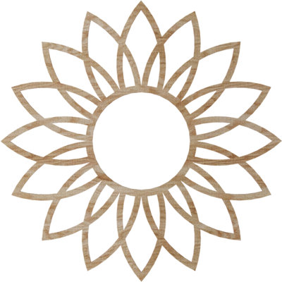 30"OD x 10 1/2"ID x 3/8"T Daisy Wood Fretwork Pierced Ceiling Medallion, Alder