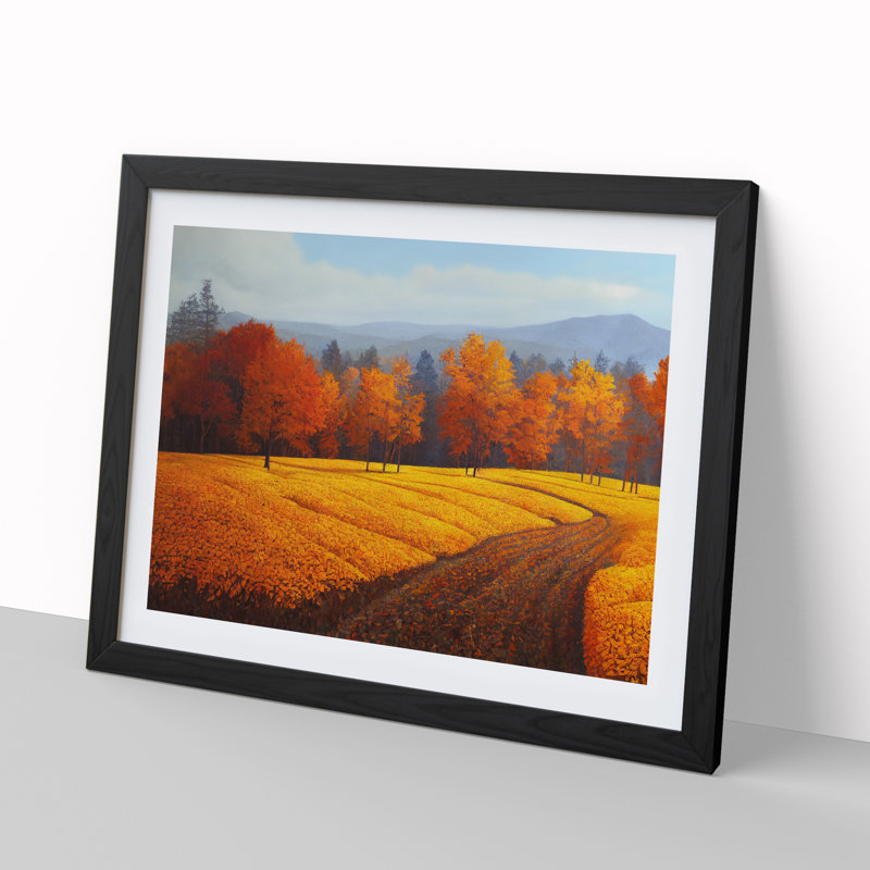 Angelical Autumn Forest - Framed Print, 46cm H x 64cm W x 2cm D, Black