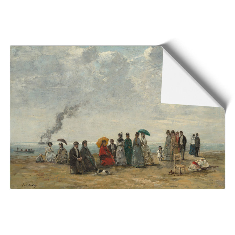 Figures on the Beach by Eugene Boudin - Frameless Print, 42cm H x 59cm W x 0.1cm D