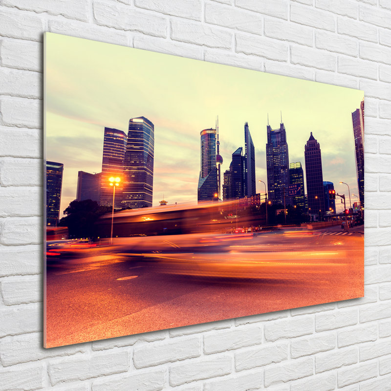 Shanghai At Night - Unframed Art Prints on Glass