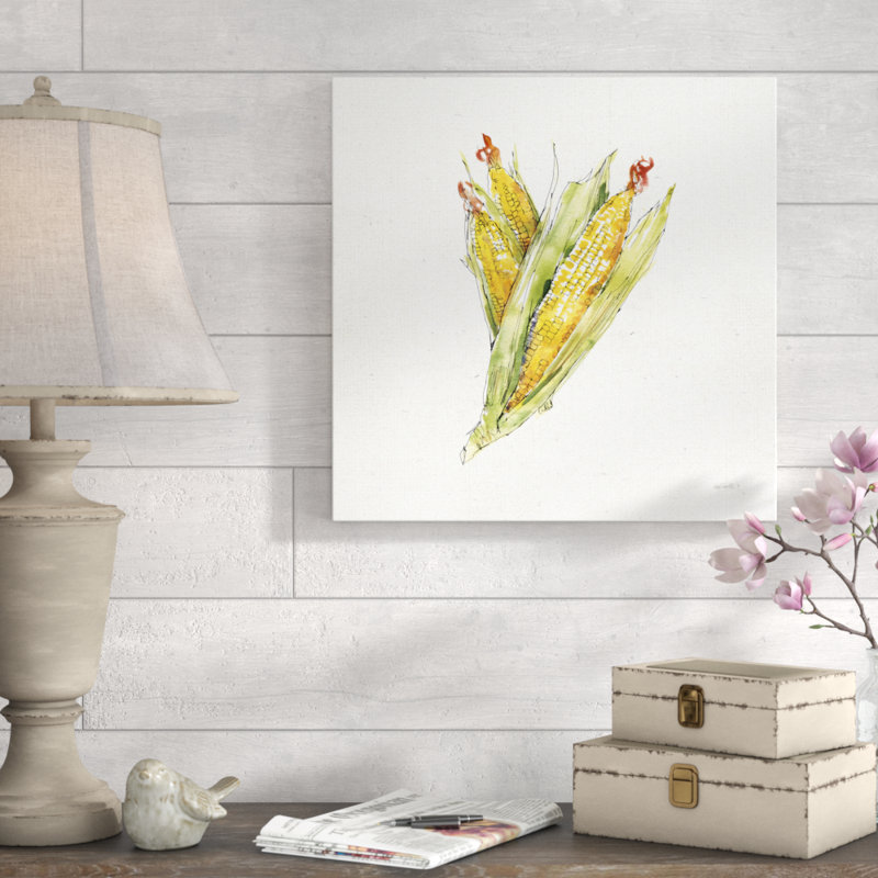 Veggie Market III Corn by Anne Tavoletti - Wrapped Canvas Painting, 51cm H x 51cm W